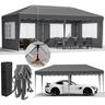 Pavillon 3x6m,One Push Faltpavillon 3x6 Wasserdicht Stabil, Pop up Pavillon Winterfest,