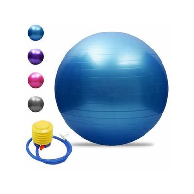 Trade Shop Traesio - yoga gymnastikball mit pumpe für pilates fitness übungen 55CM Blau - Blau