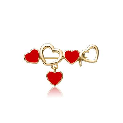 Rachel Glauber GigiGirl Infants/Toddlers 14k Gold Plated Red Enamel Heart Pin - Red