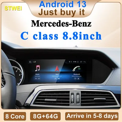 Factory Price 8.8inch Android AUTO Car Multimedia Player For Mercedes Benz C Class 11-15 W204 S204 Intelligent Vehicle System