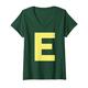 Damen Buchstabe E Streifenhörnchen Farbe Halloween Kostüm 2021 Kinder Jungen T-Shirt mit V-Ausschnitt