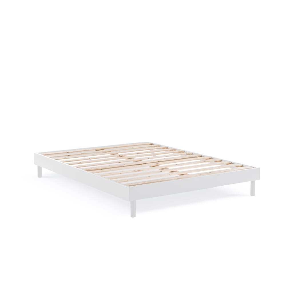 Sommier kit bois Blanc 135x190cm