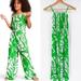 Lilly Pulitzer Dresses | Lilly Pulitzer Girls Boom Boom Palm Leaf Print Jumpsuit Romper Wide Leg Green | Color: Green/White | Size: Mg
