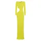 Elisabetta Franchi , Long Sleeve Yellow Jersey Dress ,Yellow female, Sizes: M