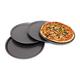 Relaxdays Round Pan 33 cm 4-Piece Set Plates with Non-Stick Coating Tarte Flambee with Extra Large Diameter Pizza Baking Tray Made of Carbon Steel, Grey, 33 x 33 x 1.8 cm