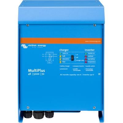 Wechselrichter VICTRON ENERGY "»Inverter / Charger Victron MultiPlus 48/5000/70-100«", blau, B:32,8cm H:24cm L:44,4cm, Aluminium, Wandler, 1600W - 24V DC zu 230V AC / 50Hz (Inverter) Image