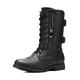 DREAM PAIRS Women's Terran Black Mid Calf Built-in Wallet Pocket Lace up Military Combat Boots Size 7.5 US/ 5.5 UK