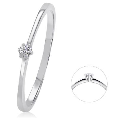Diamantring ONE ELEMENT "0,03 ct Diamant Brillant Ring aus 585 Weißgold" Gr. 54, silber, Fingerringe, Damen, 54, 0,03 ct mit Diamant, Weißgold 585-Gold-Diamanten, Weißgold 585, Gold, Diamanten, ein ausdrucksstarkes Schmuckstück für jeden Anlass Image