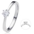 Diamantring ONE ELEMENT "0.2 ct Diamant Brillant Ring aus 950 Platin" Fingerringe Gr. 54, Platin 950-Diamanten, silberfarben (silber) Damen Diamantringe