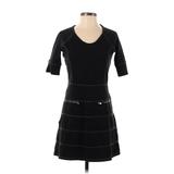 Athleta Casual Dress Crew Neck 3/4 Sleeve: Black Dresses - Women's Size Small Petite