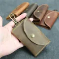 Porte-clés en cuir véritable fait à la main pour hommes porte-cartes porte-cartes porte-cartes
