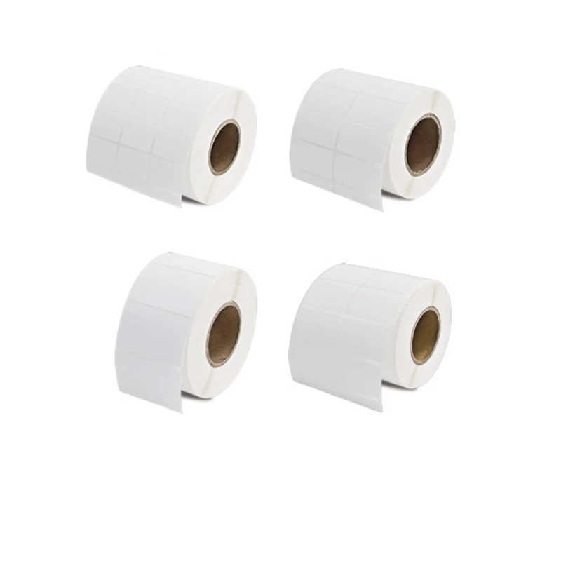 Wasserdichtes weißes pp Vinyl 35 40 45mm Breite Thermo transfer druck leere Barcode-Etiketten Klebe etiketten aufkleber Image