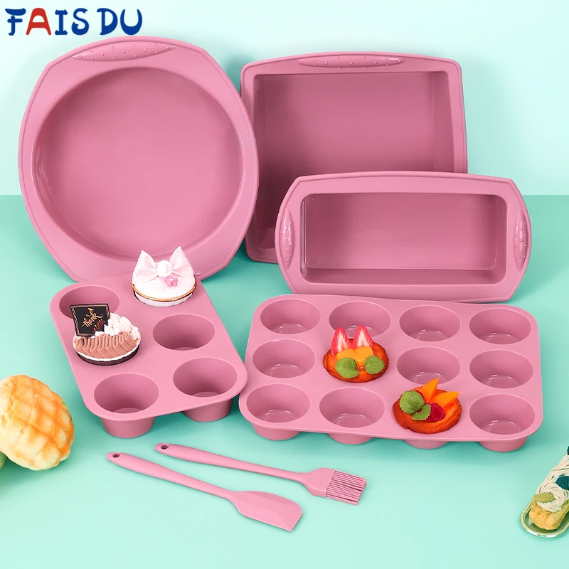 FAIS DU dunkelrosa Silikon Backform für Gebäck form und Zubehör DIY Muffin Kuchen Backwerk zeuge Kuchen Dekorations werkzeuge Image