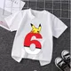 Poke Ball rote Nummer T-Shirt Pokemon Pikachu Geburtstag Baumwolle T-Shirt Baby Boy Girl T-Shirts