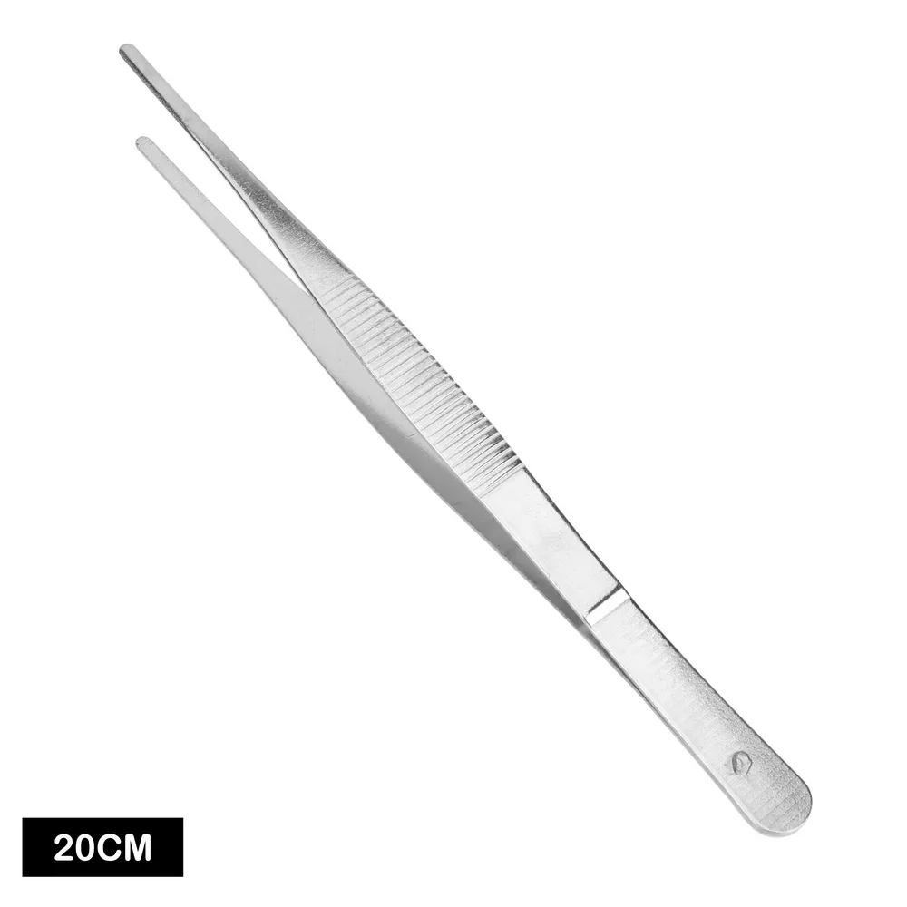 Hausgarten Küche BBQ Werkzeug Lange Grill Lebensmittelzange Zahnpinzette 20CM/30CM Edelstahl Gerade Pinzette Image