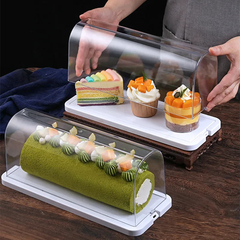 Transparente Lebensmittel qualität Kuchen rolle Display Box Dessert frisch haltbare Aufbewahrung sbox Brot verpackungs boxen gekühlter Haushalt
