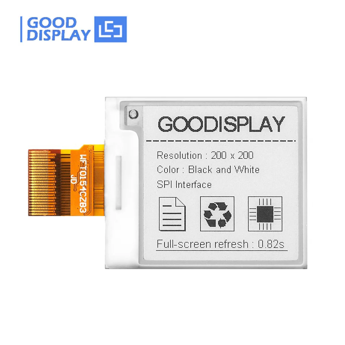 1,54 Zoll Kleines E-Paper Display 1,5s Schnelle Aktualisierung E-Ink Bildschirm, GDEY0154D67 Image