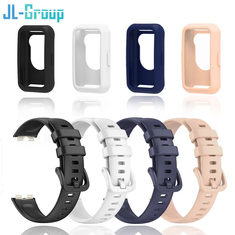 Silikonarmband für Huawei Band 8 9 10, Beacelet mit weichem Gehäuse, Ersatzarmband-Zubehör, Huawei Band 9 Sportarmband Image
