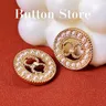 6 pezzi bottoni di marca in metallo 18/23mm in lega di perle bottone cappotto vestito bottone