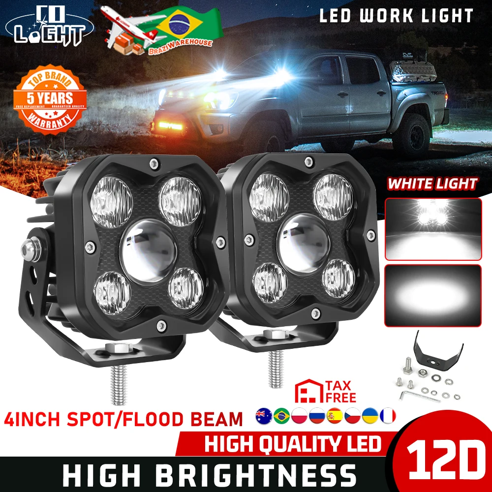 Co Licht LED Licht Pods 4 Zoll LED Licht leiste 50000lm Spot Flut Combo Off Road Licht LED Arbeits licht Fahren Nebels chein werfer für die Abholung