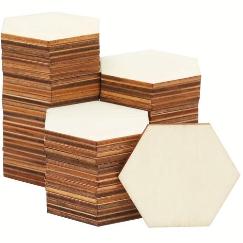 50/100pcs Wooden Hexagon Coaster Diy Painting Puzzle Game - Perfect For Parties! Easter Gift