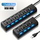 7 Ports/ 4 Ports Led Usb 2.0 Adapter Hub Power On/ Off Switch For Pc Laptop Computer