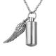 Collier d'urne de cylindre de crémation pour les cendres avec breloque aile d'ange collier de cendres en acier inoxydable bijoux commémoratifs porte-cendres - amour