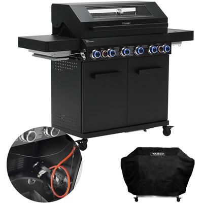 Platinum yamara dark 6+2 Gasgrill Stahl 6 Brenner Sear-Burner Backburner mit Abdeckhaube - Taino