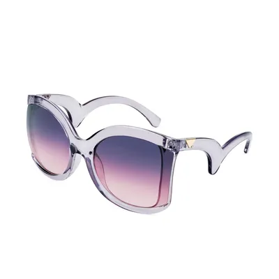 Cool&Ku Oversized Square women's Sunglasses Wave shaped mirror leg design The best luxurious