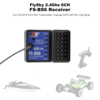 Flysky FS-BS6 Receiver 2.4Ghz 6CH AFHDS PWM Output Built-in Gyro Fail-Safe Transmitter For GT5