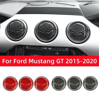 For Ford Mustang GT 2015-2021 Accessories Carbon Fiber Car Central Dashboard Air Conditioner Outlet