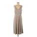 H&M Casual Dress - Midi V-Neck Sleeveless: Gray Solid Dresses - New - Women's Size Medium