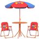 Outsunny Kids Bistro Table and Chair Set with Cowboy Theme, Adjustable Parasol