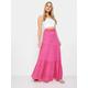 Long Tall Sally Tall Pink Acid Wash Tiered Skirt, Pink, Size 16, Women