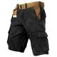 QHUCBAEG Men's Multi-Pocket Tactical Shorts, Vintage Printed Waterproof Multi-Pocket Outdoor Tactical Shorts (Black,2XL)