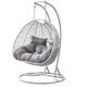 Light Grey Double Hanging Egg Chair, Hanging Egg Chair with Full Cushion, Garden Patio Swing Chair, Hanging Basket Swing Chair, Hanging Basket Swing Chair Indoor/outdoor Hanging Hammock
