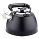 Whistling Kettle 3.5L Whistle Kettle with Thermometer 304 Stainless Steel Kitchen Whistle Kettle Water Temperature Kettle Tea Kettle Stainless Steel Kettle (Color : Black, Size : 22 * 23cm)