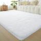 White Area Rugs for Living Room: Shag Rug 8x10 for Bedroom - White Large Fluffy Soft Carpet