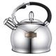 Whistling Kettle 3L Whistle Kettle Stainless Steel Whistling Teakettle Portable Handle Kettle for Induction Gas Stove Top Kettle Stainless Steel Kettle (Color : Silver, Size : 18 * 23.5cm)