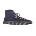 Gucci Shoes | Gucci 703034 Mens High Top Gg Blue Sneakers Shoes, Macro Lace Canvas Lace Papin | Color: Blue | Size: Various