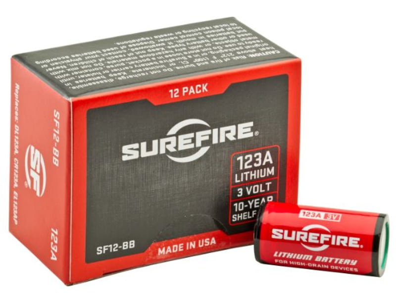 SureFire 123A 3 Volt Lithium Battery Box 12 Batteries NSN 6135-01-351-1131 SF12-BB