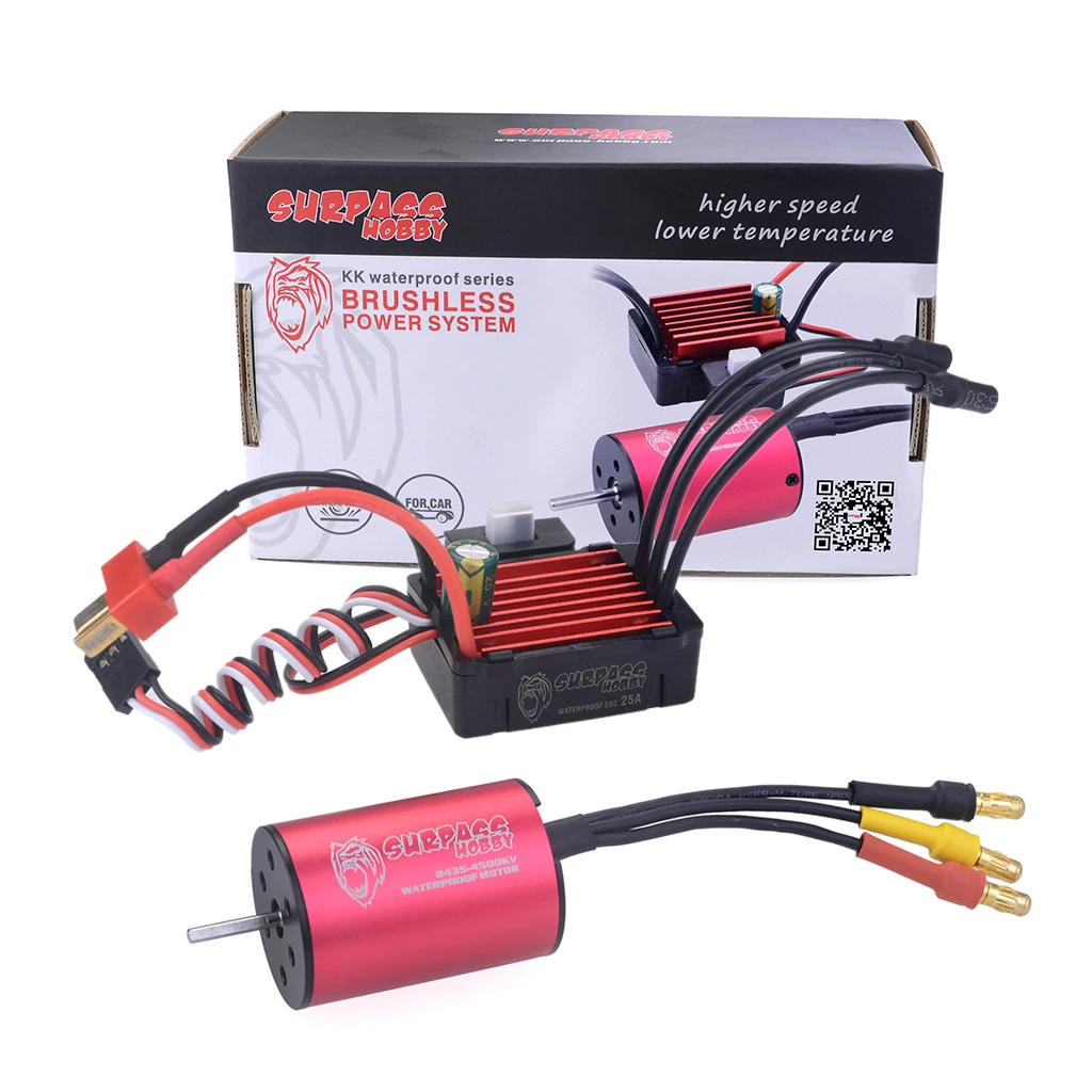 SURPASS HOBBY 2435 3300KV 4500KV 6100KV Bürstenloser Motor mit/25A 35A ESC 17g Servo für Traxxas Wltoys HBX 1:18 RC Drift Racing Car