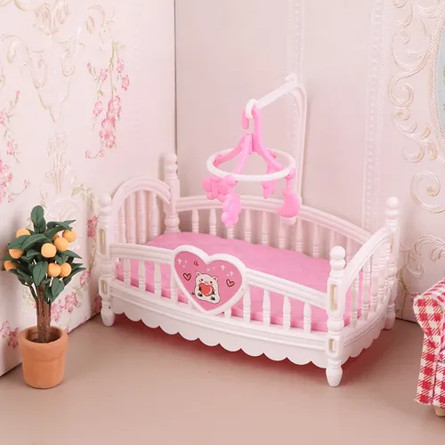 Antike Puppenhaus Miniatur Baby zimmer Stuben wagen Bett Wiege Bett Möbel Modell Dekor Spielzeug