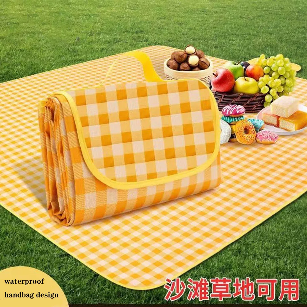 Faltbare Picknickmatte, feuchtigkeitsbeständiges Picknick-Set, tragbare Decke, Picknick-Schlafunterlage, wasserdichte Oxford-Tuch-Picknick-Campingdecke Image