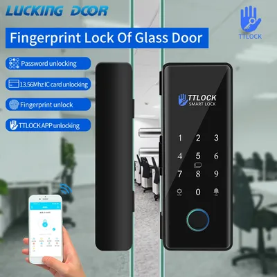 Smart Lock für Glastür Holztür Wifi Ttlock Smart biometrische Finger abdrucks chloss elektronisches Türschloss Digital Lock Drill Free