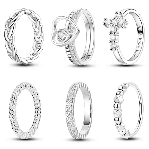 Ringe für Frauen Silber Farbe Zirkon Schrauben gewinde geometrische herzförmige Ring Verlobung