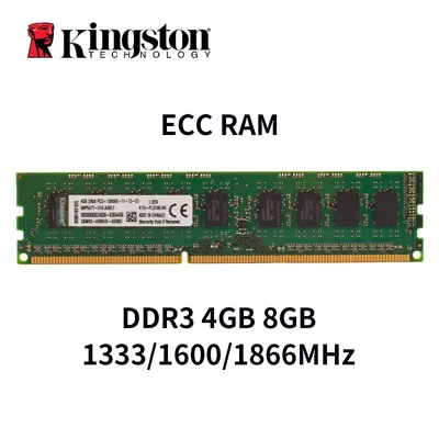 Kingston-Mémoire RAM ECC DDR3L 8 4 Go 1333MHz 1600MHz 1866MHz Kamppin 1.35V PC3-10600 ECC sans
