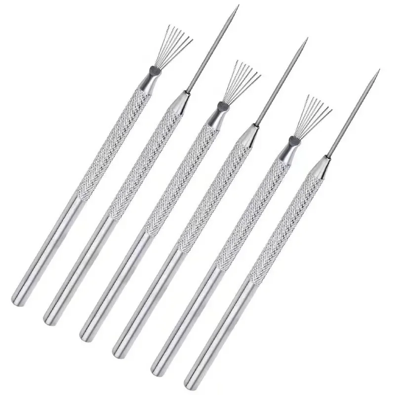 Outils en céramique à Texture de fil de plume à 7 broches, outil de modélisation de sculpture en argile polymère, brosse de poterie, outils de poterie, accessoires de gâteaux