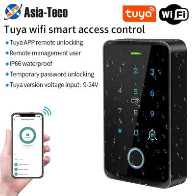 Tuya Wifi Fingerprint Keypad Rfid Card Reader Standalone Outdoor Waterproof For Phone App Remotely