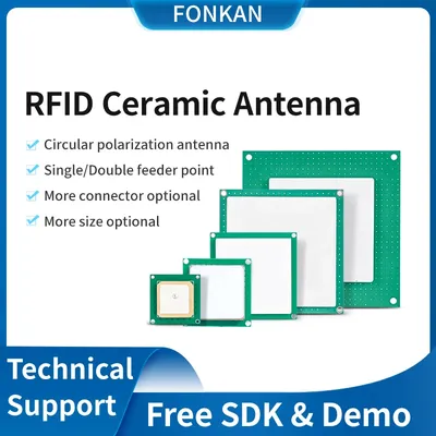 Fonkan UHF RFID Circular Ceramic Antenna use for Access Control UHF RFID Reader Small Antenna with